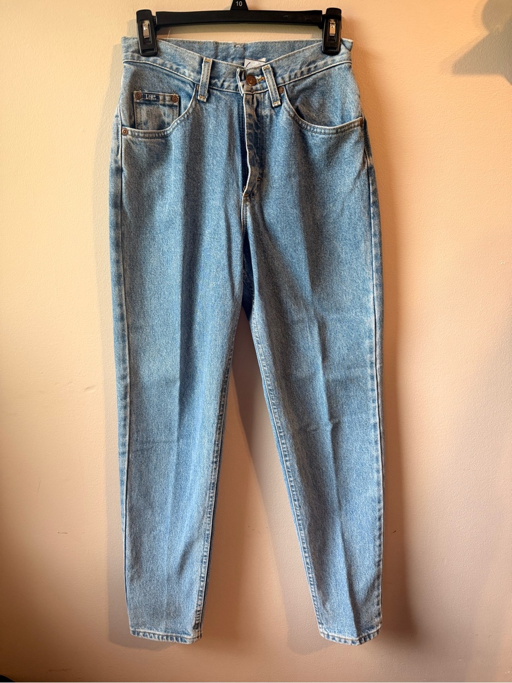 Vintage Y2K Lee High Waisted Mom Jeans Light Wash Tapered Denim  size 2